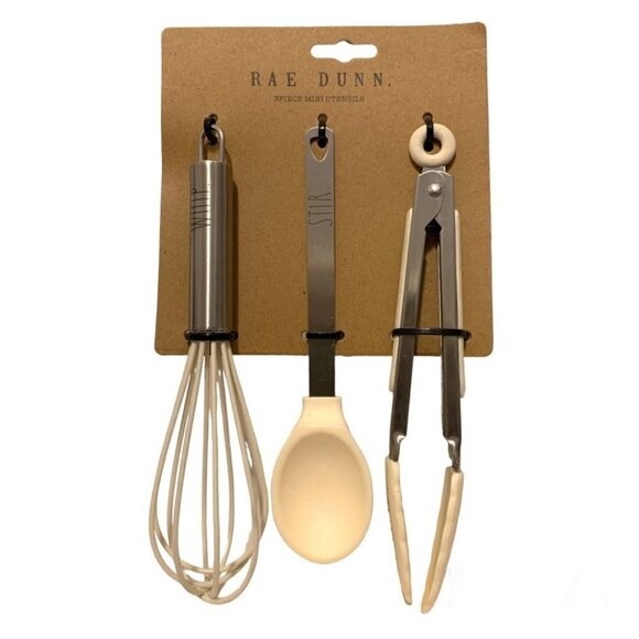 Rae  Dunn 3 pc Mini Utensil Set Brand New - Picture 1 of 8